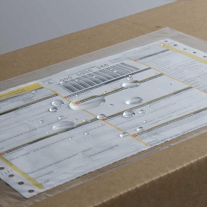 Tapsin 7.5'' x 5.5'' Packing List Pouches, Shipping Label Envelopes Clear Adhesive Top Loading Packing List - 50 Pack - Image 2